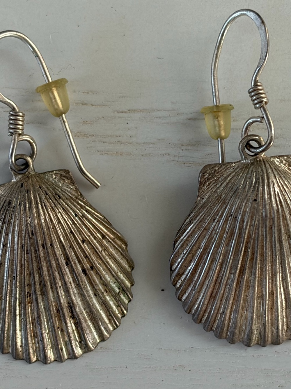 Silver Shell Drop Earrings - Coastal-Inspired Women's Jewelry